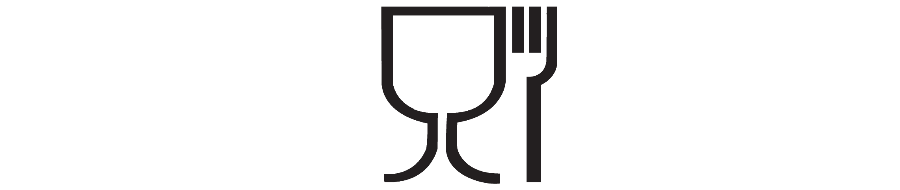Wine glass and fork symbol