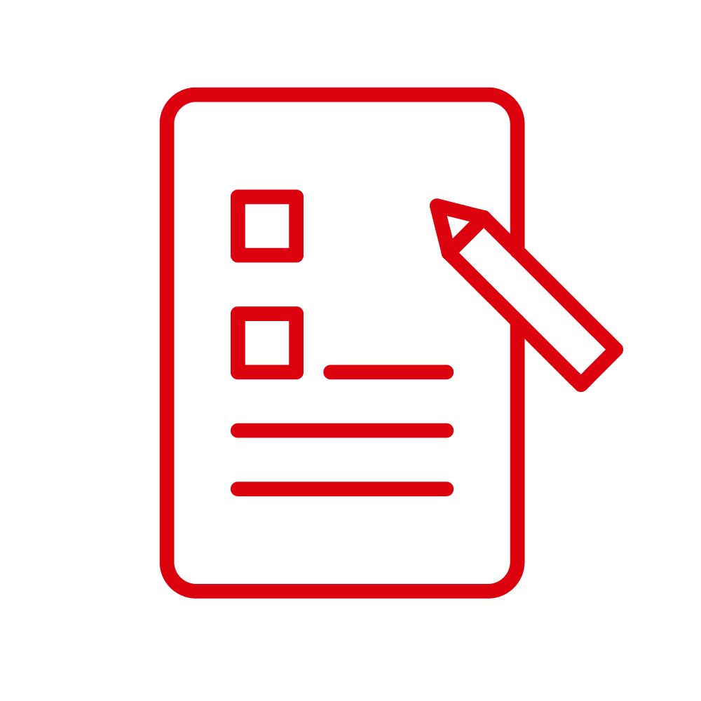 Icon ABG Gesetz Prüfen RGB Outline rot