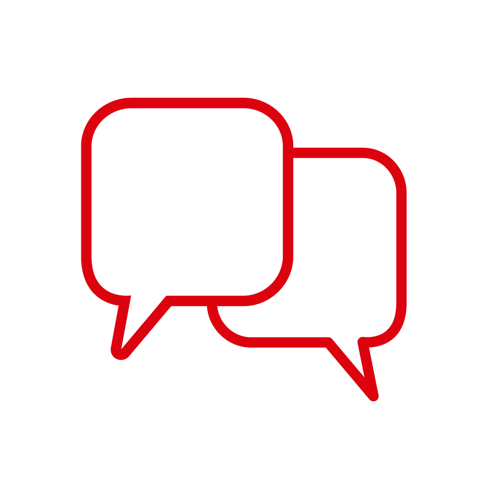 Icon Sprechblase+Beratung RGB Outline rot