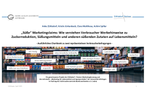 „Süße“ Marketingclaims | Chartbook zu zwei repräsentativen Verbraucherbefragungen | April 2021