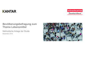 Bevölkerungsbefragung zum Thema Lebensmittel | Studie | Dezember 2019 