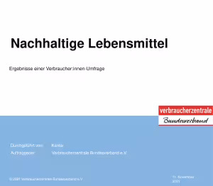 Nachhaltige Lebensmittel | Umfrage im Auftrag des vzbv | Oktober 2021