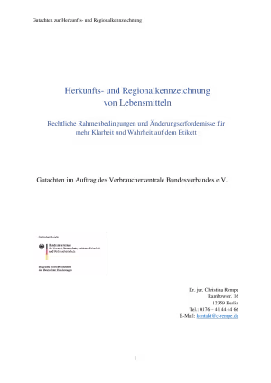 Herkunfts- und Regionalkennzeichnung von Lebensmitteln