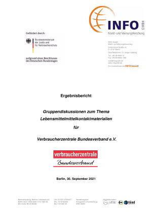 Ergebnisbericht Lebensmittelkontaktmaterialien