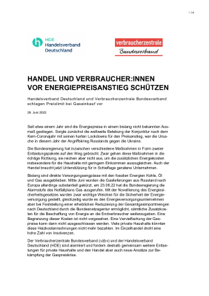 Handel und Verbraucher vor Energiepreisanstieg schützen