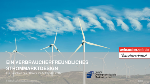 Ergebnis-Präsentation für das Fachgespräch: Ein verbraucherfreundliches Strommarktdesign