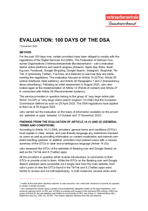 Evaluation: 100 Days of the DSA