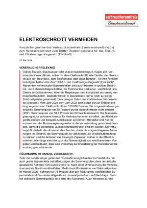 Elektroschrott vermeiden