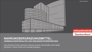 Chartbook: Studie zu Nahrungsergänzungsmitteln