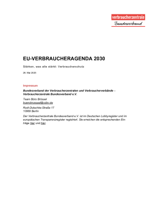 EU-Verbraucheragenda 2030