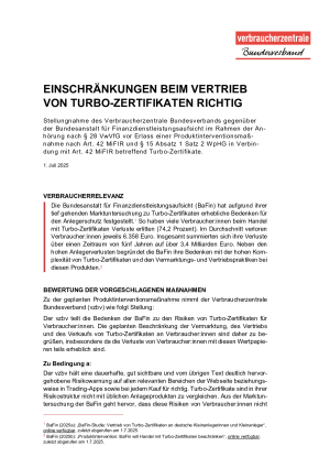 Einschränkungen beim Vertrieb von Turbo-Zertifikaten richtig 