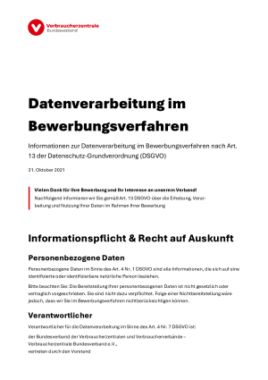 Information zur Datenverarbeitung