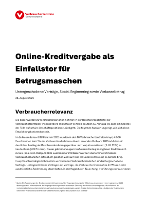 Online-Kreditvergabe als Einfallstor für Betrugsmaschen