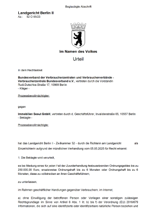 Urteil des Landgericht Berlin II von 19.06.2025 | Az. 52 O 65/23 – nicht rechtskräftig 