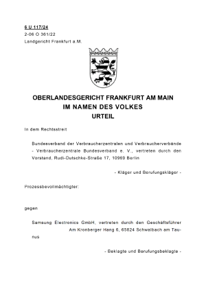 Urteil OLG Frankfurt am Main