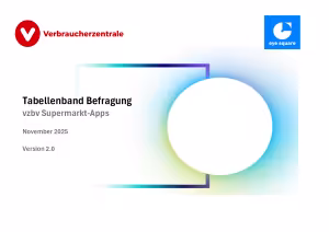 Tabellenband zu Supermarkt-Apps 