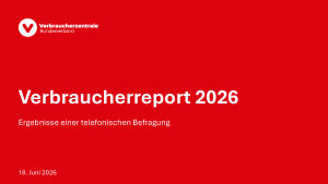Verbraucherreport 2026: Chartbericht