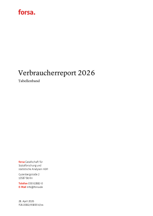 Verbraucherreport 2026: Tabellenband 