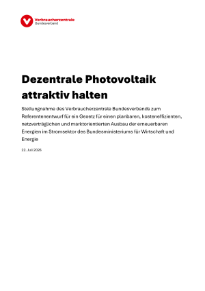 Dezentrale Photovoltaik attraktiv halten