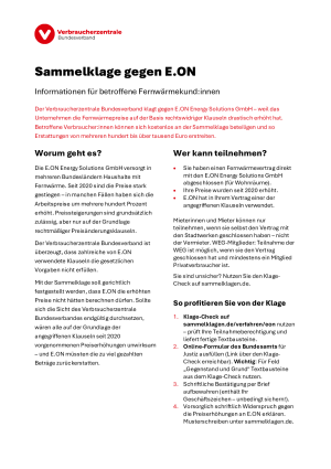 Sammelklage gegen E.ON