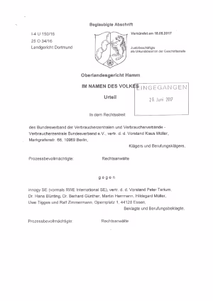 Fernwärmeversorger müssen Preise nicht im Internet veröffentlichen I Urteil des OLG Hamm (Az.1-4 U 150/16), rechtskräftig