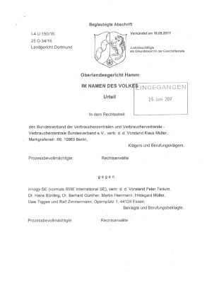 Fernwärmeversorger müssen Preise nicht im Internet veröffentlichen I Urteil des OLG Hamm (Az.1-4 U 150/16), rechtskräftig