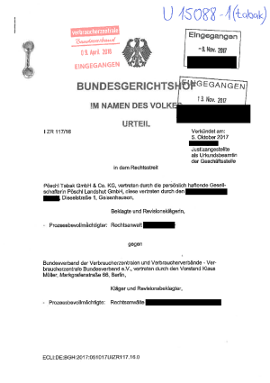 Urteil des Bundesgerichtshofs | Az. I ZR 117/16