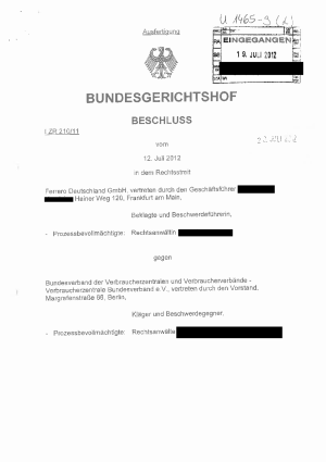 Irreführende Werbung für Nutella - Urteil des BGH vom 12.07.2012