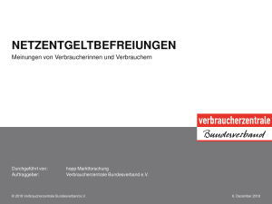 Ergebnisse und Infografik der Umfrage: Netzentgeltbefreiungen | vzbv | Oktober 2018