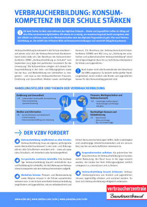 Verbraucherbildung | Faktenblatt des vzbv | Oktober 2018