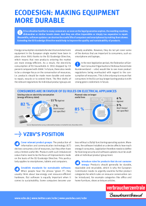 Ecodesign: Making equipment more durable | vzbv factsheet | January 2019