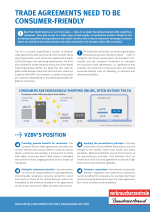 Trade agreements need to be consumer-friendly | vzbv factsheet | February 2019