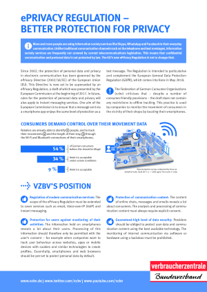 ePrivacy Regulation - Better Protection for Privacy | Factsheet | June 2017