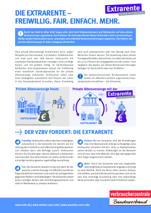 Die Extrarente -  Freiwillig. Fair. Einfach. Mehr. | Faktenblatt des vzbv | April 2019