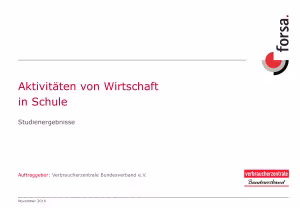 Aktivitäten von Wirtschaft in der Schule | Ergebnisse einer Studie im Auftrag des vzbv