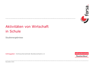 Aktivitäten von Wirtschaft in der Schule | Ergebnisse einer Studie im Auftrag des vzbv