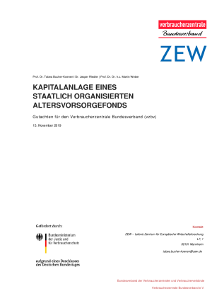 Kapitalanlage eines staatlich organisierten Altersvorsorgefonds | Gutachten | November 2019