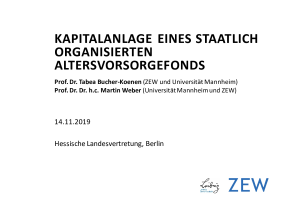 Kapitalanlage eines staatlich organisierten Altersvorsorgefonds | Präsentation | November 2019