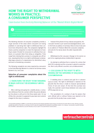 How the right of withdrawl works in practice: A consumer perspective | Factshett (English) | August 2018)