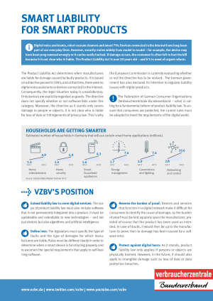 Smart liability for smart products | Factsheet from vzbv | October 2019