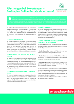 Fälschungen bei Bewertungen I Faktenblatt I April 2018