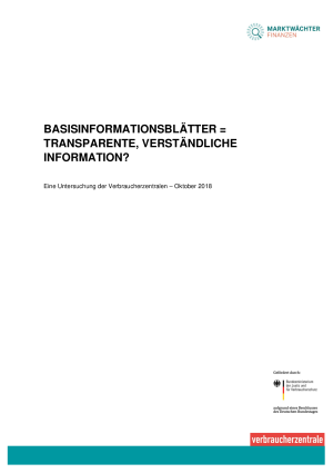 Marktwächter-Untersuchung Basisinformationsblätter