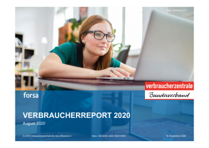 Verbraucherreport 2020 | Ergebnispräsentation | September 2020