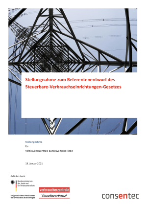 Stellungnahme zum Referentenentwurf des Steuerbare-Verbrauchseinrichtungen-Gesetzes | Januar 2021 