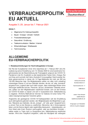 Newsletter Verbraucherpolitik EU aktuell 03/2021