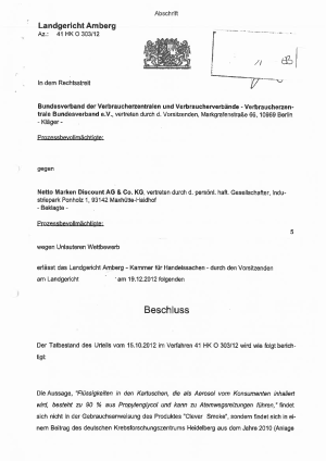 Beschluss des LG Amberg vom 19.12.2012