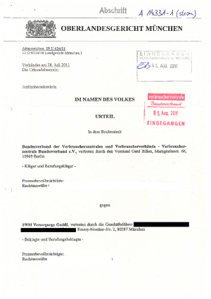 SWM, OLG München vom 28.07.2011