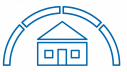 Logo der Verbraucherschule, ein Piktogramm eines Hauses mit einem Halbkreis darüber