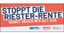 Logo der Aktion "Stoppt die Riester-Rente - Sonst sehen wir alt aus!"
