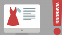 Symbolbild Verbraucherwarnung: Grafik mit Kleid und Produkttext